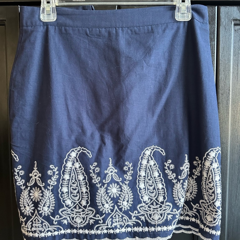 Beautiful embroidered navy skirt